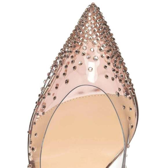 Christian Louboutin Degrastrass PVC 100 Pink Courtisane Glitter Heel Pump 35.5 - Picture 6 of 12